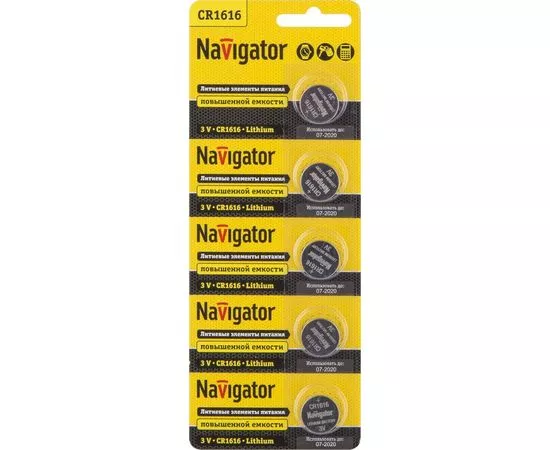 200837 - Элемент питания Navigator CR1616 BL5 (1)