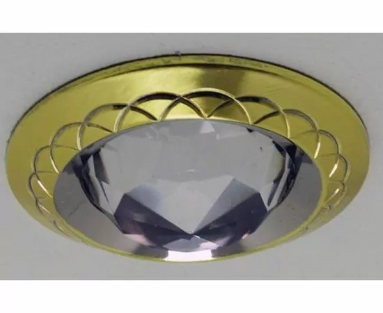 219814 - VEKTOR VP0006 SG/N св-к встр. 50W MR16 GU5.3 алюм.литьё/стекло, золото/хром, с узором (1)