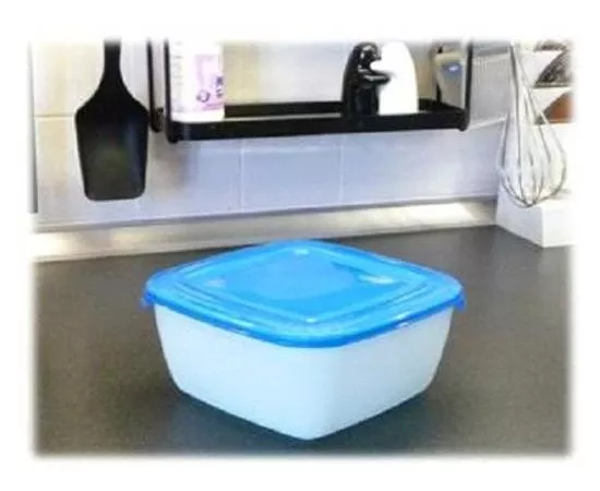 240836 - Емкость д/СВЧ и хранения продуктов Polar microwave 1,5л, квадрат, голубой/прозрач PT9676 Plast team (1)