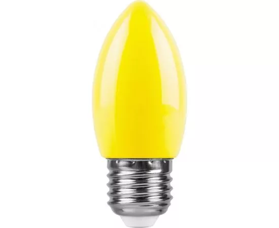 694390 - Feron лампа св/д свеча C35 E27 1W(220°) желтая матовая 85x35 д/гирлянды Белт Лайт LB-376 25927 (1)