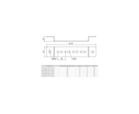 699745 - EKF Скоба подвеса нижняя 500мм pn500 (3)