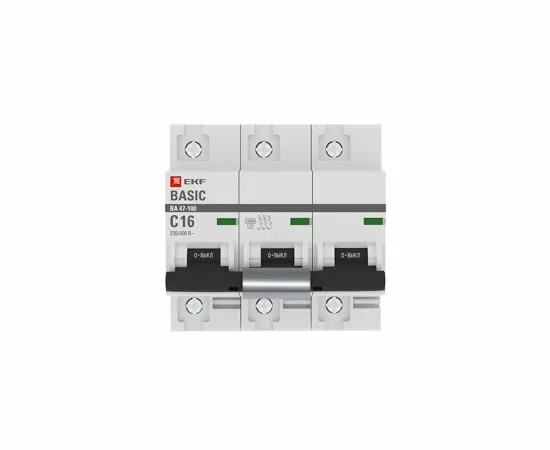 728234 - EKF Basic Автоматический выкл. 3P 16А (C) 10kA ВА 47-100 mcb47100-3-16C-bas (3)