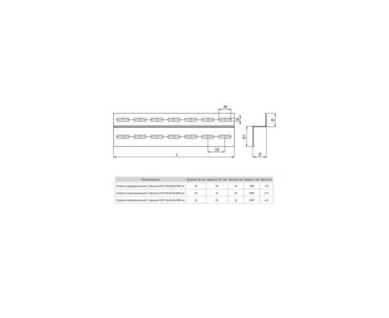 729206 - EKF Профиль перфор. Z-образный К239 40х60х1000мм ppz4060-1-2 (3)