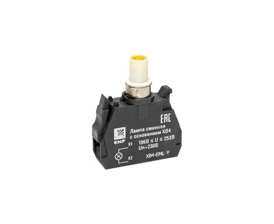 730232 - EKF PROxima Лампа сменная c основанием XB4 желтая 230В (2)