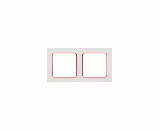 769027 - EKF Стокгольм рамка 2 мест. белая с линией цвета красный (PC) EXM-G-305-20 (2)