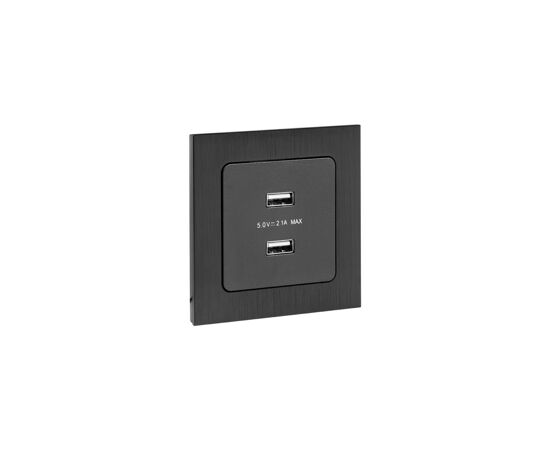 769050 - EKF Стокгольм мех. роз. СУ USB 2 мест. 2,1А черный автоклеммы (корпус PC) EZR16-028-10-2USB (8)