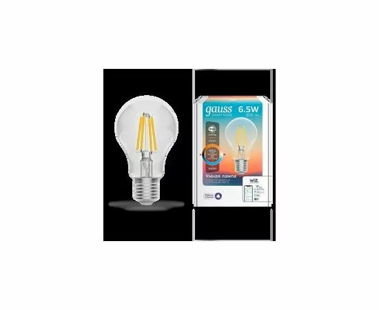 784713 - Gauss Filament ЛОН A60 E27 димм. 6.5W(806lm) 2K-4K-6K прозр. филам(нитевид) Wi-Fi Smart Home 1220112 (2)