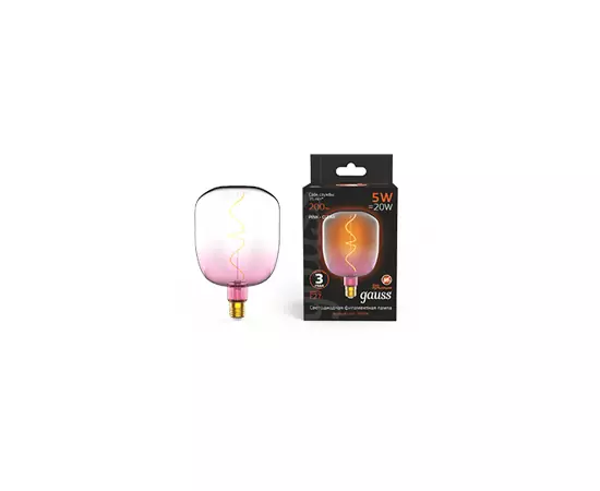 784868 - Gauss Filament V140 5W(200lm) 1800K 2K E27 pink-clear flexible филамент (нитевидная) 1010802105 (2)