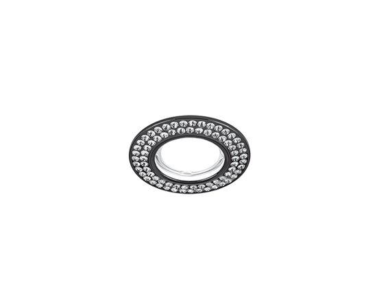 496622 - Gauss CA035 св-к встр. MR16 Круг стразы в два ряда 90(60)x30 Крист./Черный (2)