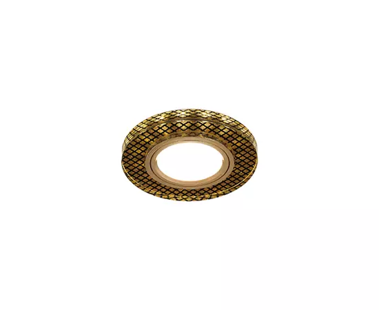 496481 - Gauss BL076 св-к встр. MR16 Круг с подсветкой 2K 90(65)x25 Крист/Черный/Золото (2)