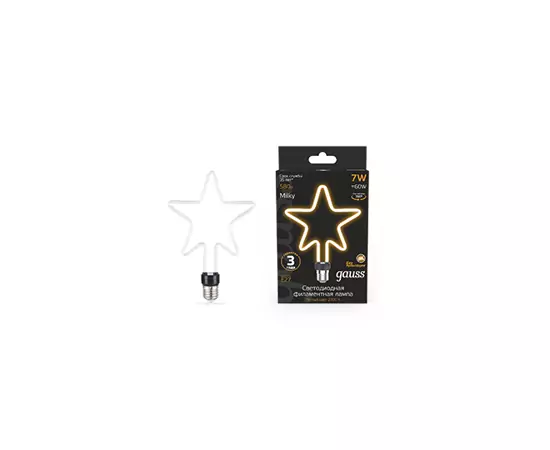 784864 - Gauss Filament Artline Star контурная 7W(580lm) 2700К 2K E27 milky филамент (нитев) Звезда1006802104 (2)