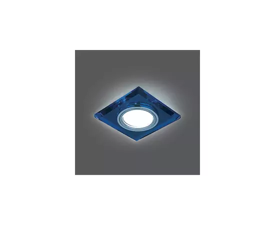 496467 - Gauss BL061 св-к встр. MR16 Квадрат с подсветкой 4K 90(65)x25 Синий/Хром (2)