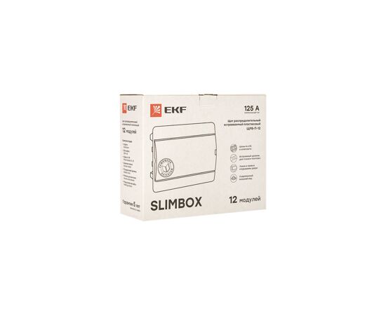 807646 - EKF щит распред. пластик ЩРВ-П-12 SlimBox встраиваемый белый IP41 PROxima sb-v-12w (2)