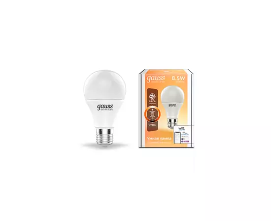 784694 - Gauss ЛОН A60 E27 димм. 8.5W(806lm) 2700К 2K матов., пластик Wi-Fi Smart Home 1050112 (2)