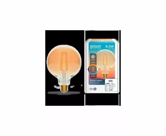 784719 - Gauss Filament лампа G95 E27 6.5W(720lm) 2K-4K-6K 140x95 зол стекло филам(нит) LOFT Wi-Fi Smart Home (2)