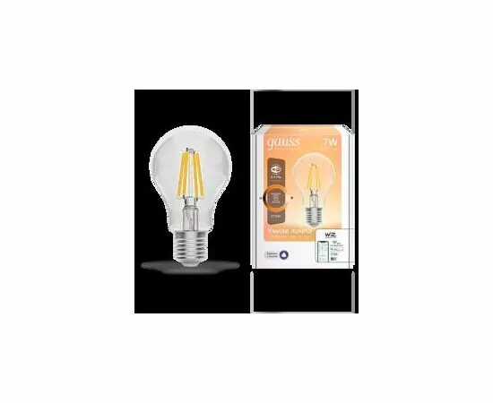784712 - Gauss Filament ЛОН А60 E27 димм. 7W(806lm) 2700К 2K прозр. филам(нитевид) Wi-Fi Smart Home 1200112 (2)