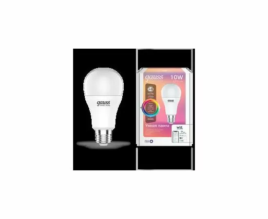 752019 - Gauss лампа ЛОН A60 E27 10W(1055lm) 2K-4K-6K диммир RGBW матов., пластик Wi-Fi Smart Home 1180112 (2)