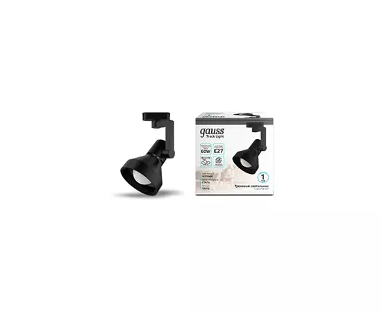 790146 - Gauss св-к трековый на шинопр. E27 220V IP20 112x230 конус черный 1-фазный TR013 (2)