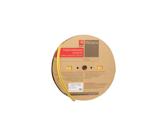 460276 - EKF термоусадка трубка ТУТ 6/3 желтая (рулон 100м, цена за 1м) tut-6-y (2)