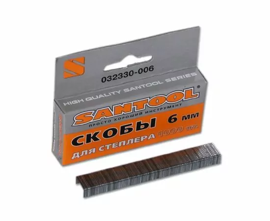 604021 - SANTOOL Скобы 11,4х 6мм, толщина 0,75мм ТИП53 д/мебельн.степлера 1000шт/уп, цена за уп,арт.32330-006 (1)