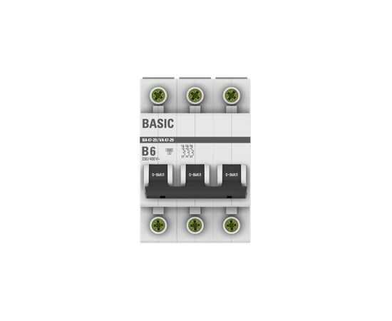 676353 - EKF Basic автоматический выключатель 3P 6А (B) 4,5кА ВА 47-29 mcb4729-3-06-B (3)