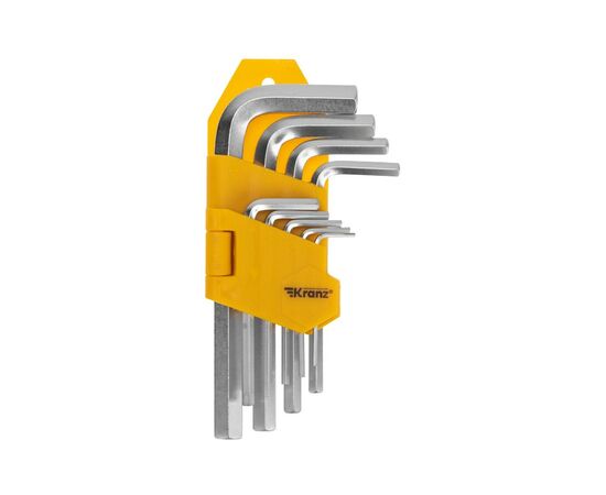 884422 - Набор ключей имбусовых HEX KRANZ 1,5-10 мм, CrV, 9 шт. KR-12-5215 (1)