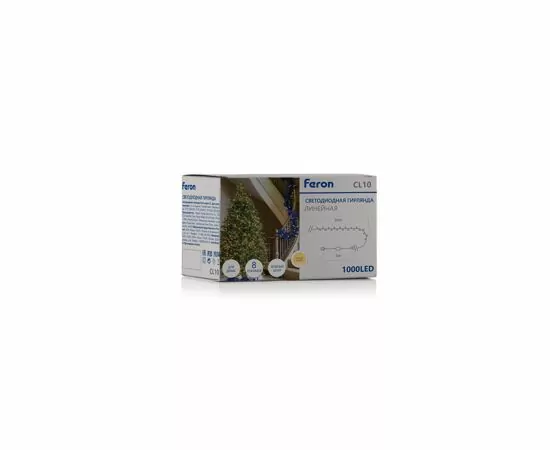 833920 - Feron Гирлянда-нить 1000LED 2700K 20м., 60w 230V зелен.шнур 3м (с контролером)  IP20  CL10 48181 (8)