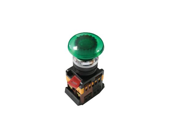 458722 - EKF Кнопка AELA-22 Грибок зеленая с подсветкой NO+NC 24В pbn-aela-1g-24 (2)