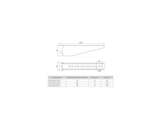 729190 - EKF Полка кабельная 400мм К1163 HDZ pk400-HDZ (3)