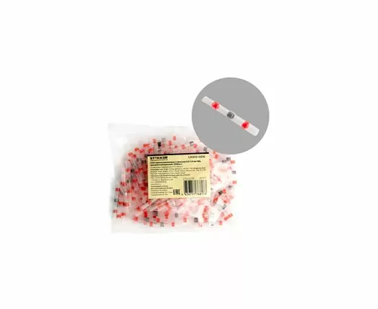 865449 - STEKKER гильза термоусаж с припоем ГСИ 0,5-1,5мм2 19A, прозрачн/красный (уп.100шт, цена за шт) 49157 (2)