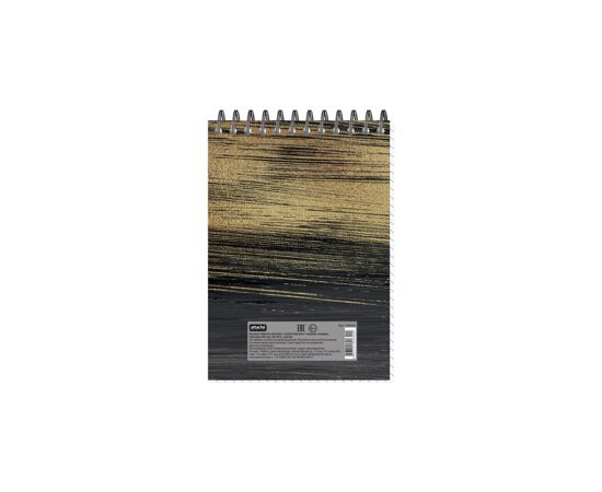 868351 - Блокнот Gold Collection А6 60л, клетка, обл.картон,спираль,черный Арт.1596452 (6)