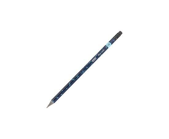 868299 - Карандаш чернографитный Attache Blue Lines HB ласт шестигр черный пластик Арт.1706377 (2)