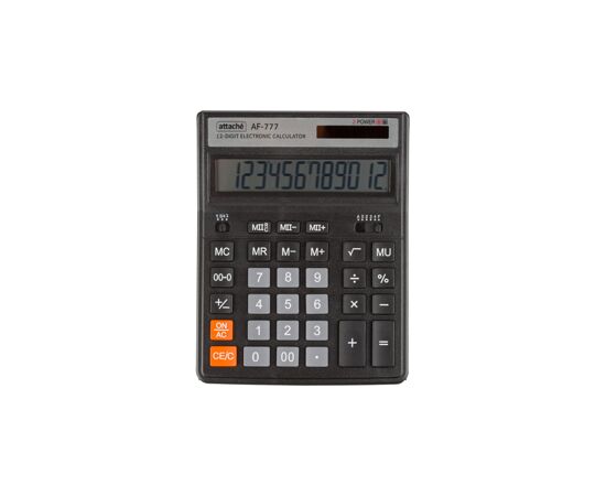 868292 - Калькулятор настольный ПОЛН/Р Attache AF-777,12р,дв.пит,200x155мм, черный Арт.1572675 (3)