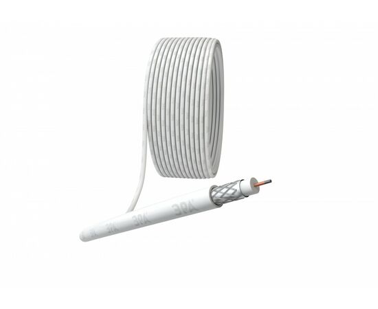 873736 - ЭРА SIMPLE кабель коакс. RG-6U, 75 Ом, CCS (оплетка Al 32%) белый, 100м (цена за м) (1)