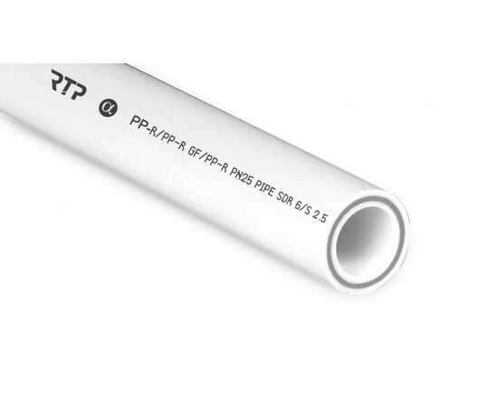 864448 - РосТурПласт Труба PP-R PN 25 DN 20х3,4,полипр,армир.стекл,длина 2м,ГОСТ(25шт-50м/цена/м),белый,14152 (1)