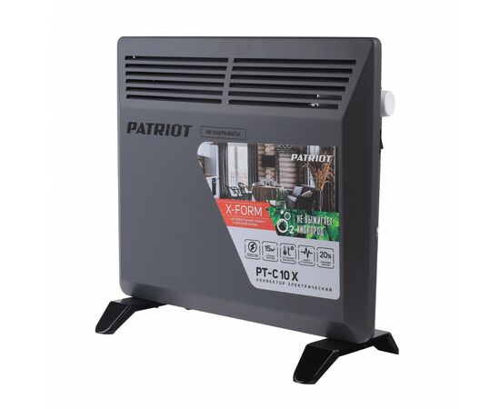 885481 - PATRIOT Конвектор электрич PT-C 10 X, 1000Вт, Х-образный монолитн нагреват элемент,633307302 (1)
