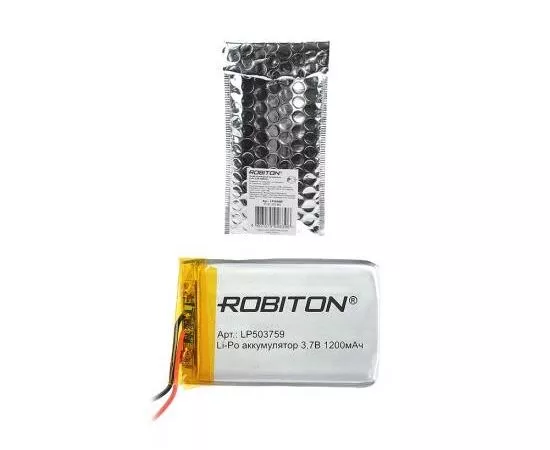 579457 - Ак-р Robiton LP503759 1200mAh 3.7V Li-Pol с защитой (1)