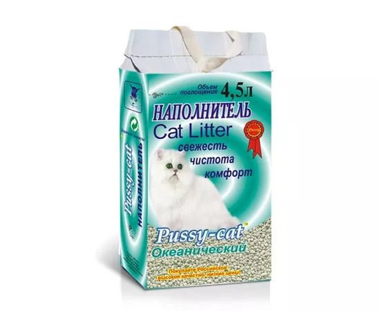 647669 - Наполнитель для кош.туалета впитывающий океанический Pussy-cat (Пусси-кэт) 4,5 л (1)