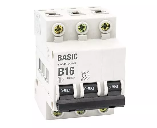 676357 - EKF Basic автоматический выкл. ВА47-29 3P 25А хар-ка B 4,5кА mcb4729-3-25-B (1)