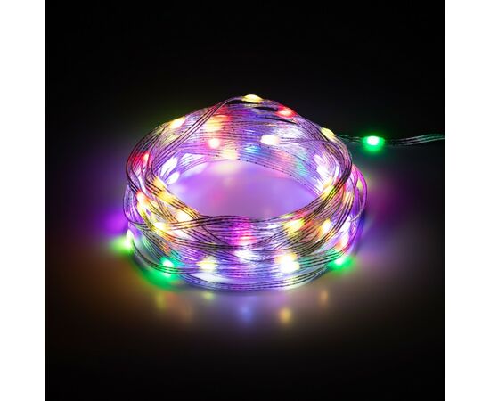 866356 - ЭРА Умная гирлянда-нить 100 LED 10 м RGB ПДУ Bluetooth упр.моб.прилож. USB IP20 ERASG -01 (1)