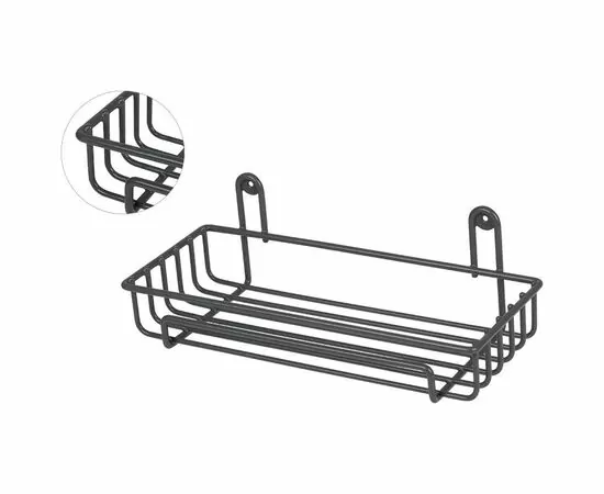 886391 - Полка для ванной настенная ГРАФИТ,29*12,5*10см,металл,термопласт покрытие,310866/ Рыжий кот (1)