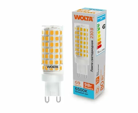 887544 - Wolta лампа св/д JCD G9 220V капсульная 9W(800lm) 6500K 6K керамика WSTD-JCD-9W6KG9-С (1)