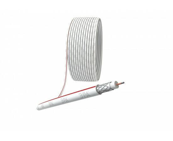 888078 - ЭРА SIMPLE кабель коакс. SAT 50 M, 75 Ом, CCS (оплетка Al 75%) белый, 100м (цена за м) (1)