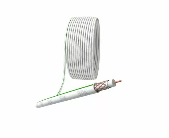 888084 - ЭРА кабель коакс. SAT 703 B, 75 Ом, Cu (оплетка Cu 75%), 100м, белый, (цена за м) (1)