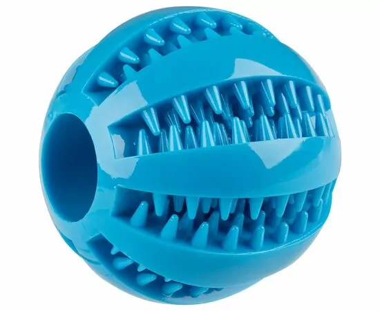 888241 - Игрушка для собак Мяч 70мм с отверстиями для лакомст 105329 Рыжий кот (1)