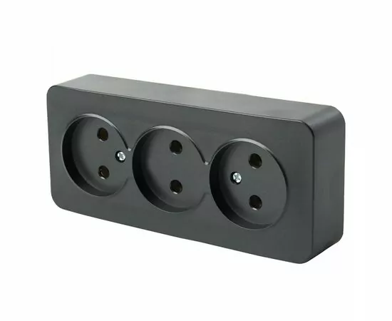 888491 - STEKKER СОФИЯ роз. ОУ 3 мест. 10А IP20 черный матовый MST10-13-05 49500 71 (1)