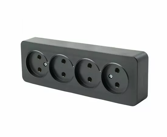888492 - STEKKER СОФИЯ роз. ОУ 4 мест. 10А IP20 черный матовый MST10-14-05 49504 71 (1)