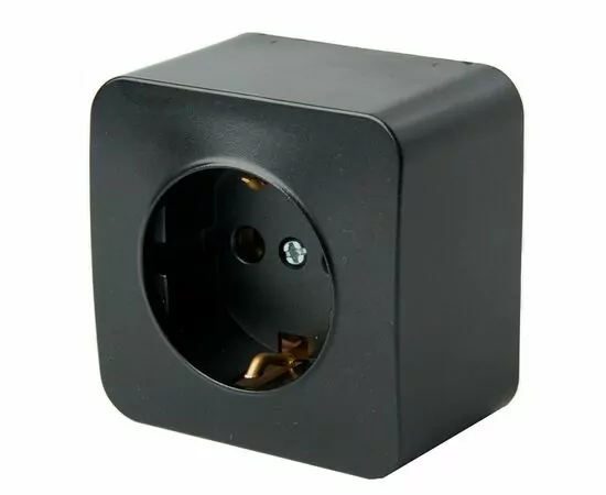 888493 - STEKKER СОФИЯ роз. ОУ 1 мест. (земля) 16А IP20 черный матовый MST16-11-05 49494 79 (1)