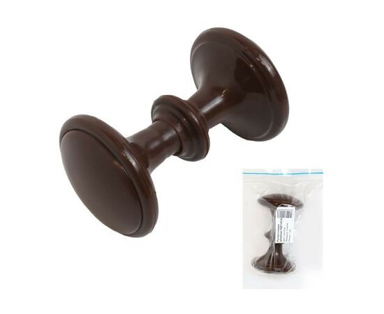 888174 - Ручка-кнопка дверная пластик РДП-03-6 шоколад Инд.упаковка+ШК (100) Башкирия (1)