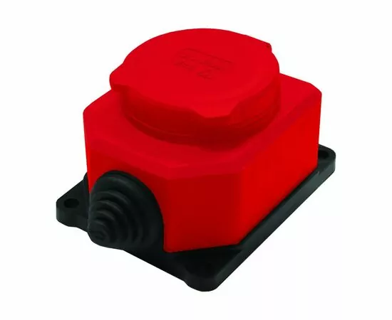 889048 - UNIVersal розетка прямая ОУ 1гн. с загл. каучук (красная) 2P+PE 1x16 220-240V IP44 3075 (РФ) (1)